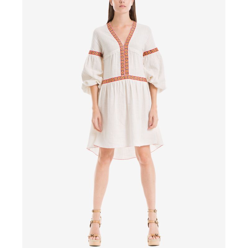 Max Studio London Embroidered Bubble Sleeve Dress